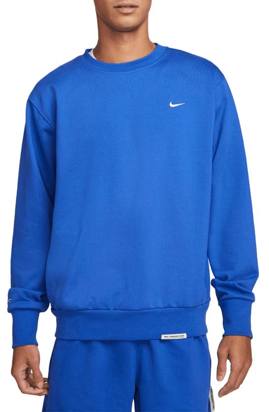 Nike Dri-fit Standard Issue Crewneck Sweatshirt In Game Royal/ Pale Ivory