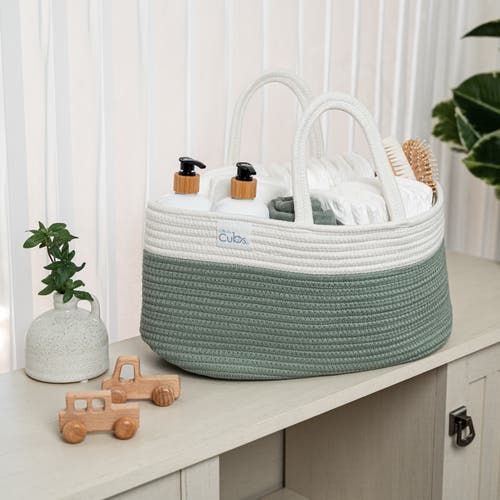 Comfy Cubs Rope Diaper Caddy Organizer In Sage