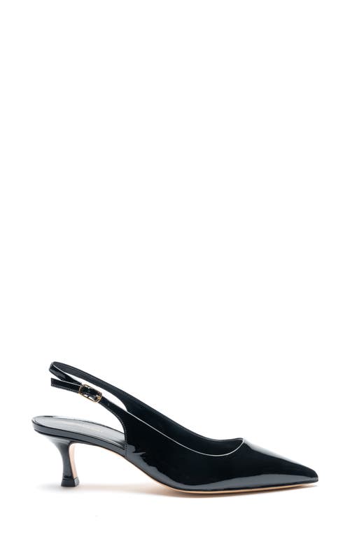 Bruno Magli Palerma Pointed Toe Kitten Heel Slingback Pump In Black Patent