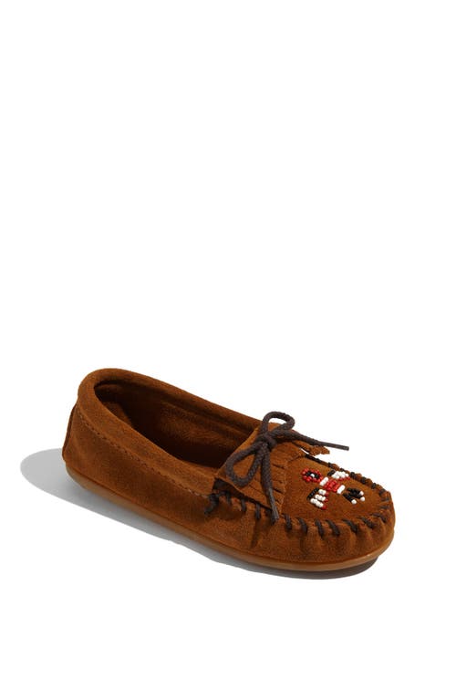 Minnetonka Thunderbird Slip-On Shoe in Brown Suede at Nordstrom, Size 3 M