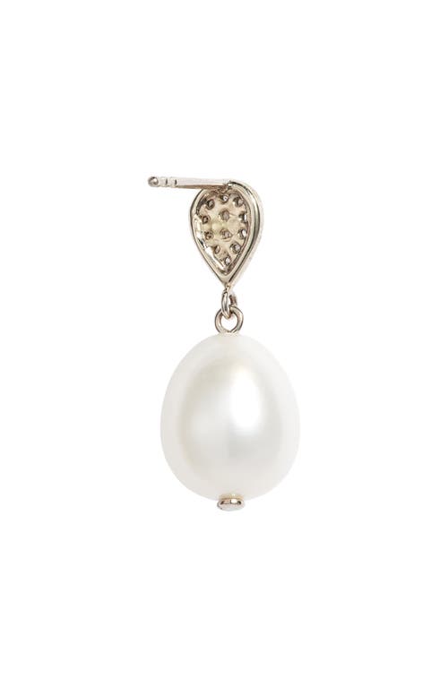 POPPY FINCH POPPY FINCH PAVÉ DIAMOND & CULTURED PEARL DROP EARRINGS 