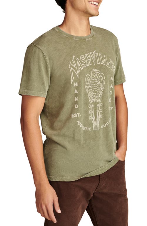 Lucky Brand Nashville Guitars Cotton Graphic T-shirt In Four Leaf Clover