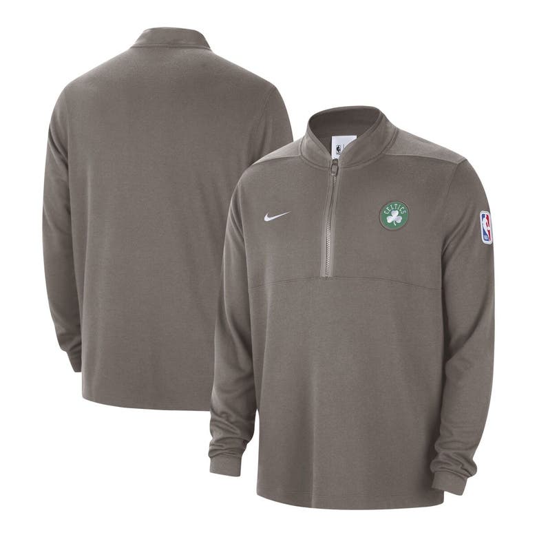 Shop Nike Olive Boston Celtics Authentic Performance Half-zip Jacket
