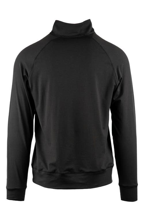 Burnside Jersey Quarter Zip Sweatshirt In Heather Black