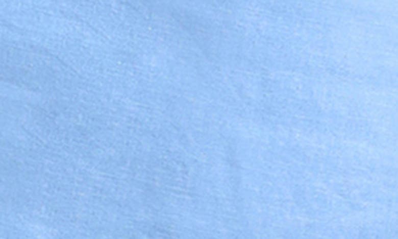 Shop Avec Les Filles Colorblock Linen Blend Crop Top & Miniskirt Set In Ice Blue
