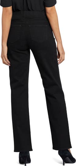 Bailey Relaxed Straight Ankle Jeans With High Rise And Square Pockets - Black  Black