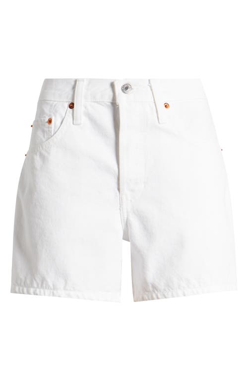 Shop Re/done Mid Rise Boyfriend Denim Shorts In White