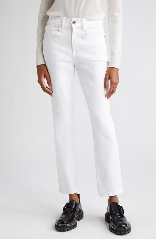 Lafayette 148 New York Reeve High Waist Straight Leg Ankle Jeans Washed Plaster at Nordstrom,