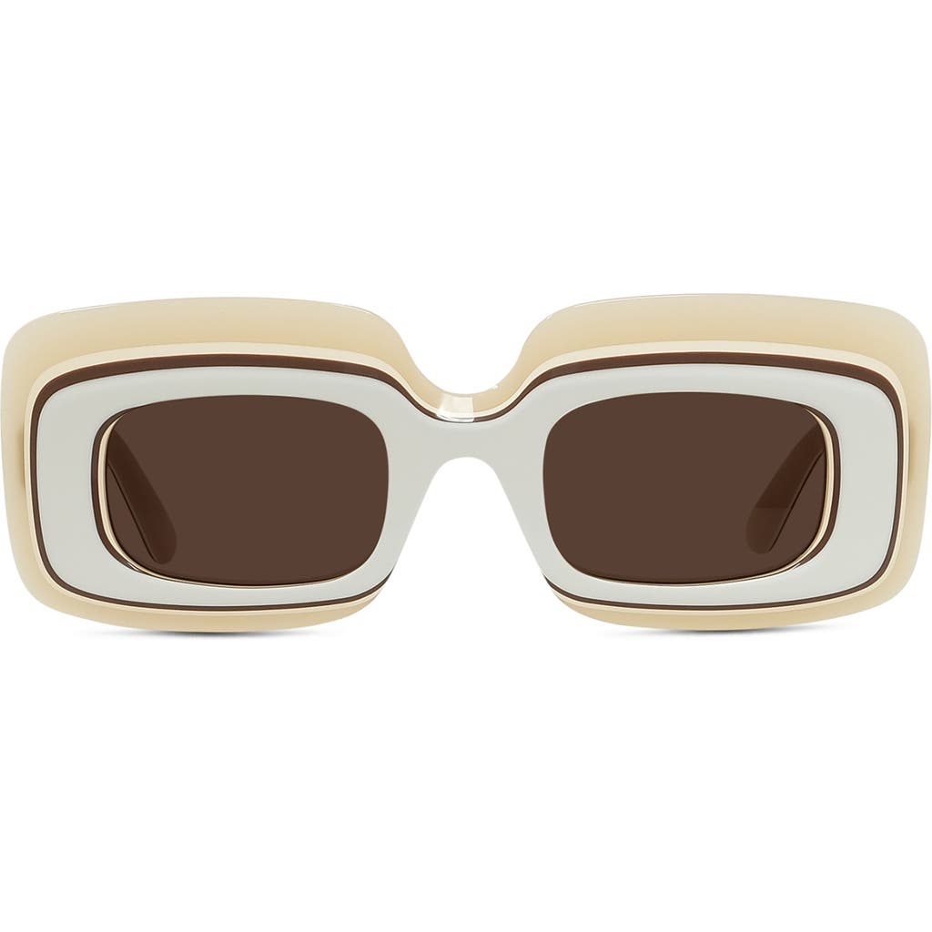 Shop Loewe X Paula's Ibiza 47mm Rectangular Sunglasses In Ivory/brown