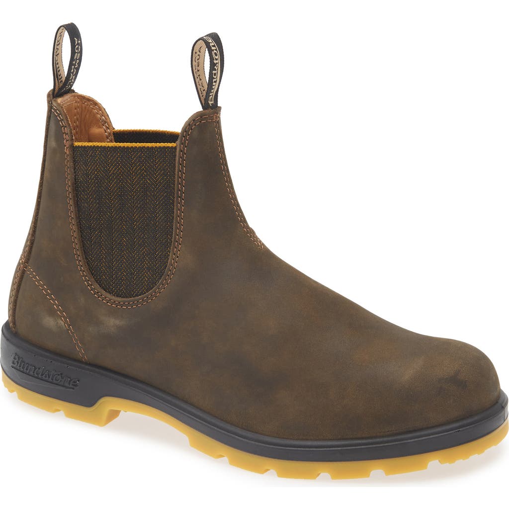 Blundstone Footwear Lugged Chelsea Boot In Rustic Brown/mustard