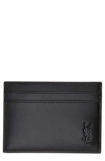 Shop Saint Laurent Monogram Unisex Plain Leather Folding Wallet