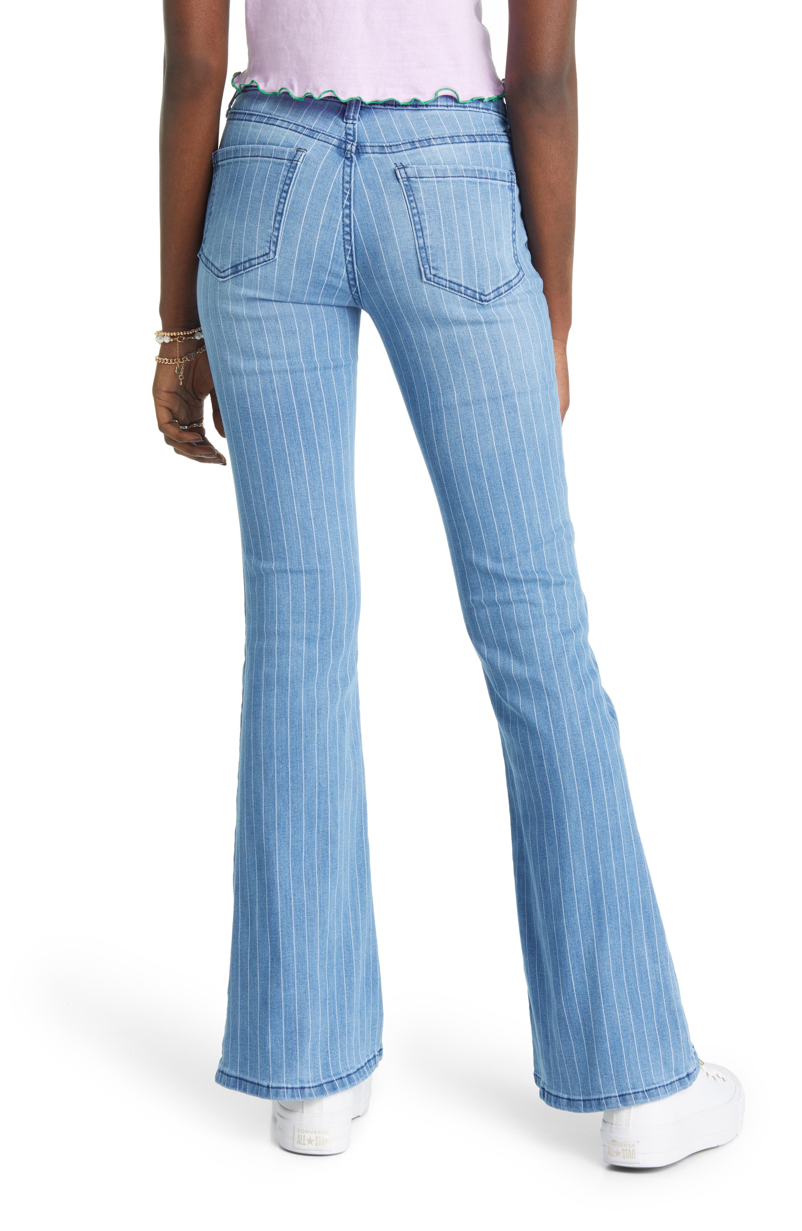 BP. Pinstripe Low Rise Flare Jeans 