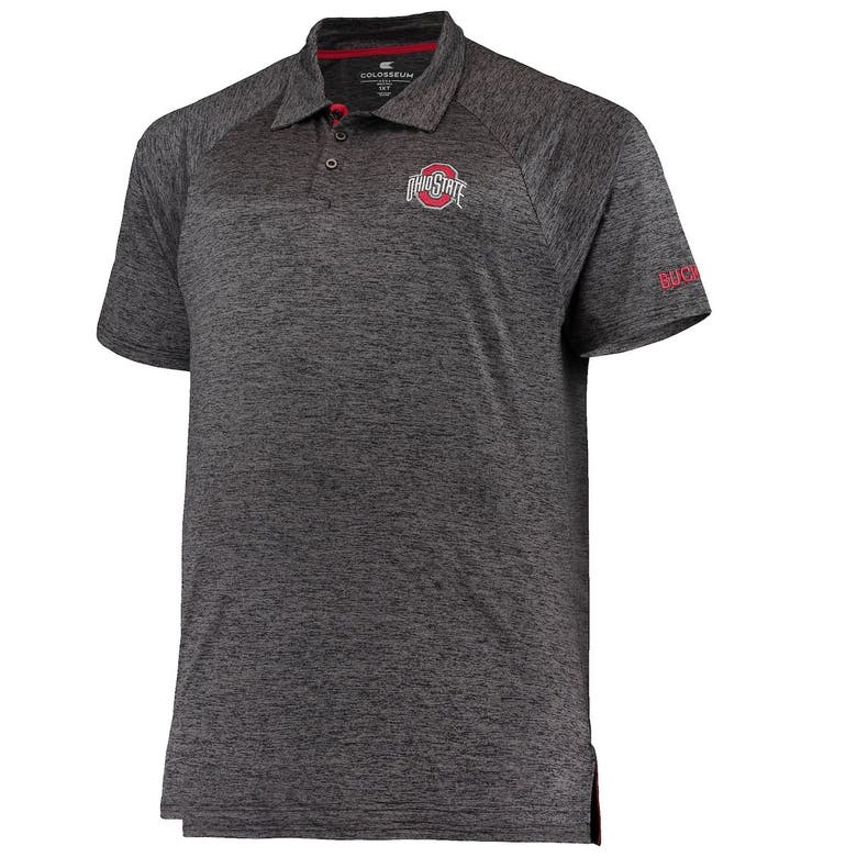 Shop Colosseum Heathered Black Ohio State Buckeyes Big & Tall Down Swing Polo In Heather Black