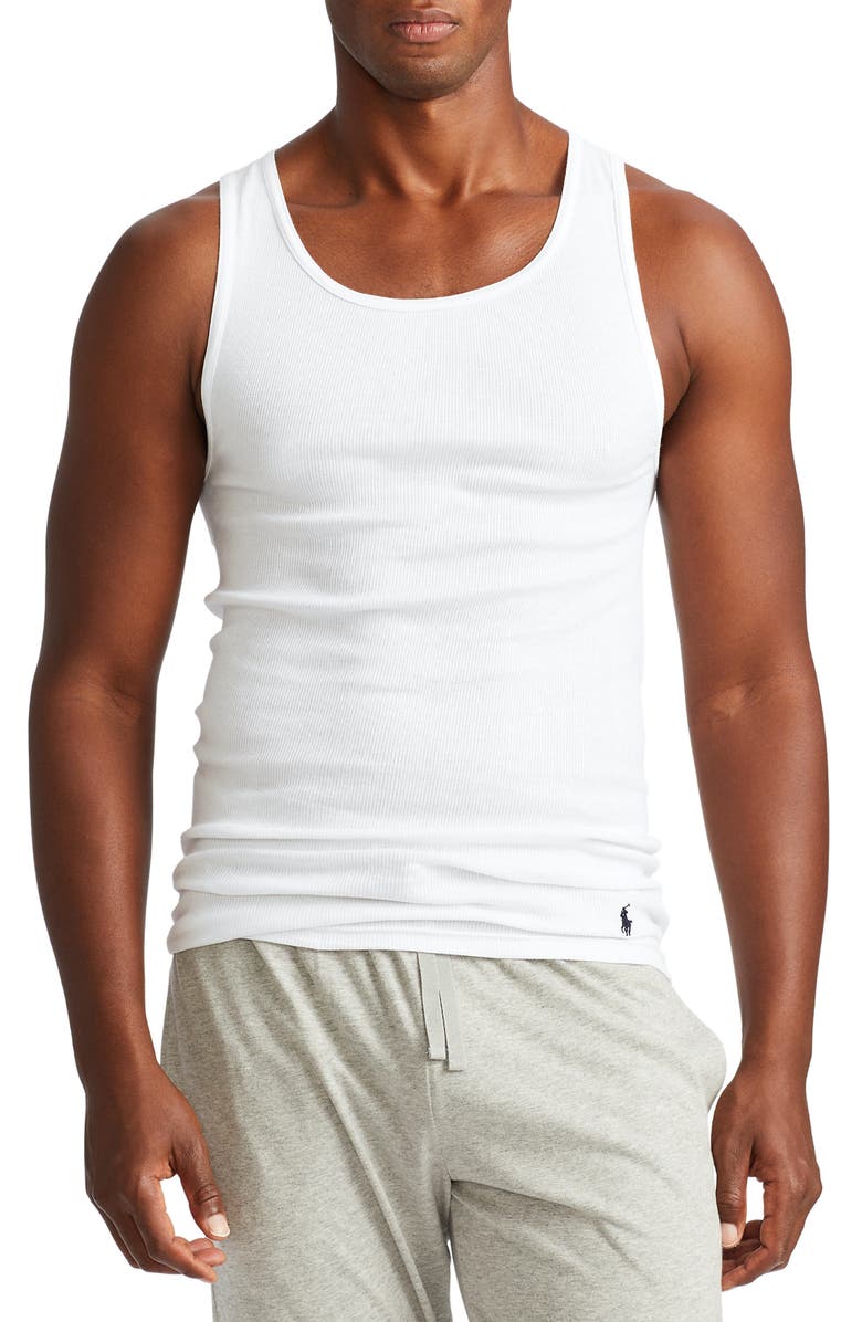 Polo Ralph Lauren 5-Pack Classic Logo Embroidered Cotton Rib Tanks ...
