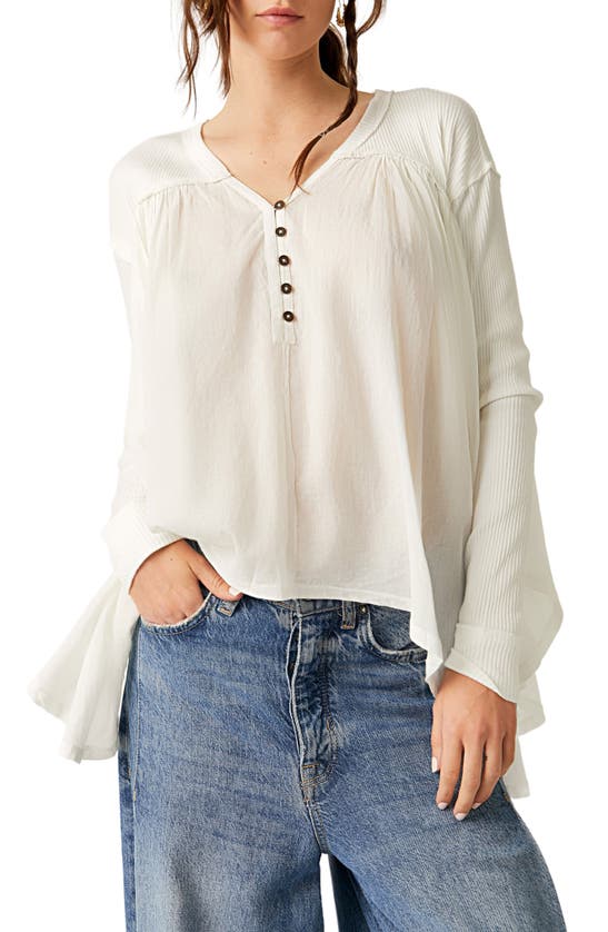 Shop Free People Lyrical Flowy Tunic Top In Ivory