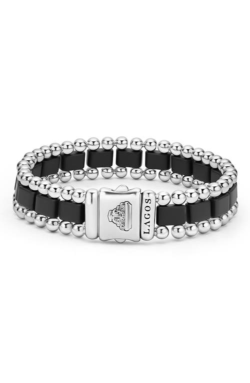 Shop Lagos Anthem Ceramic Link Bracelet In Black