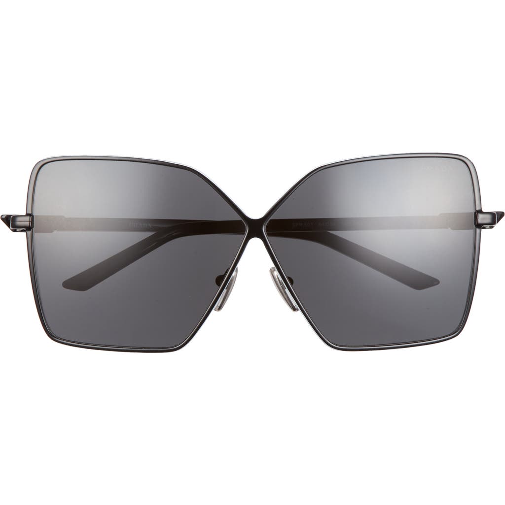 Prada 64mm Square Sunglasses In Black/dark Grey