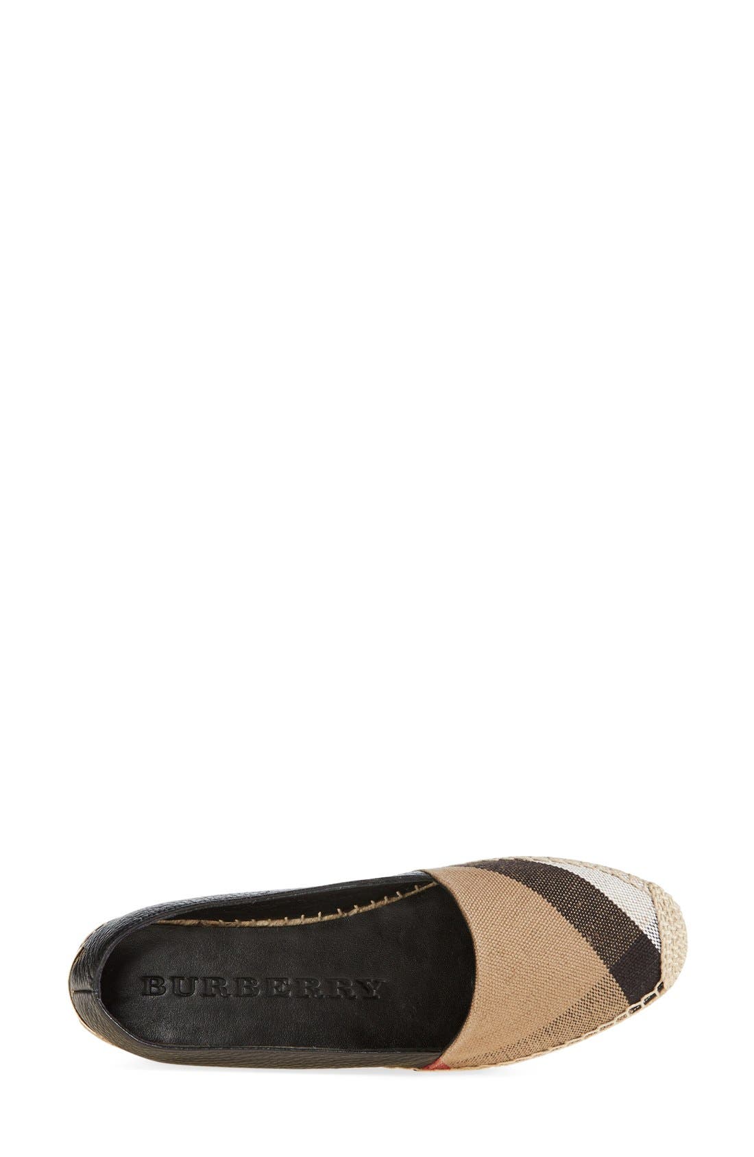 burberry espadrille flats - hodgeson check