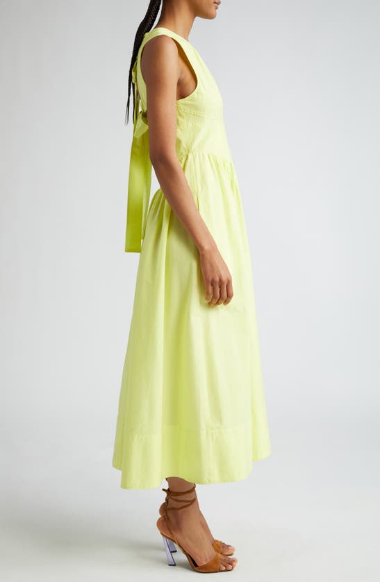 Shop Cinq À Sept Benita Sleeveless Cotton Blend Dress In Lime Kiss