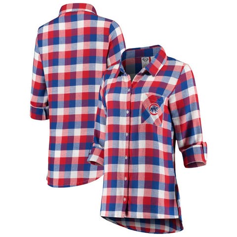 Chicago Cubs Antigua Ease Flannel Button-Up Long Sleeve Shirt