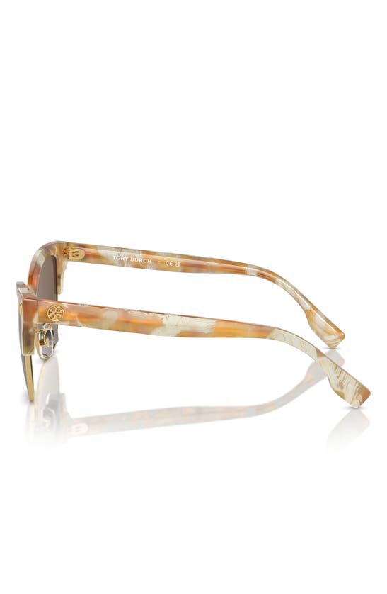 Tory Burch T-monogram Acetate & Plastic Cat-eye Sunglasses In Dark Brown