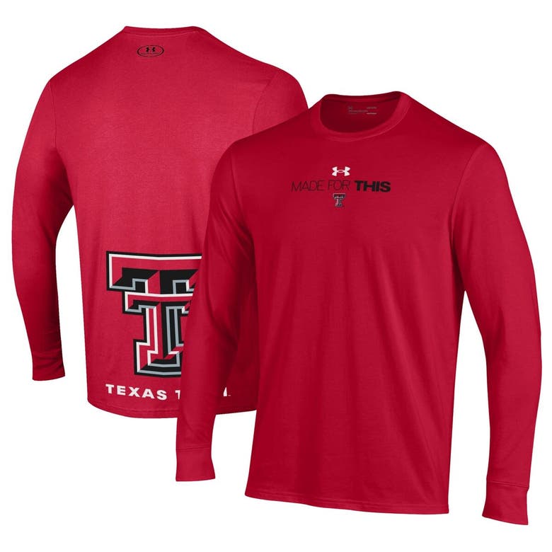 Under Armour Unisex   Red Texas Tech Red Raiders 2024 On-court Bench Unity Performance Long Sleeve T-