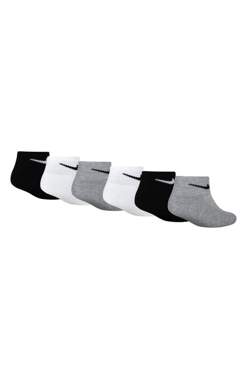 Shop Nike Kids' Swoosh Cushioned Ankle Socks In White D/g Heather