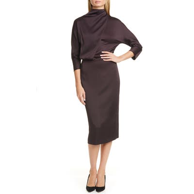 Boss Dacea Satin Sheath Dress, Red