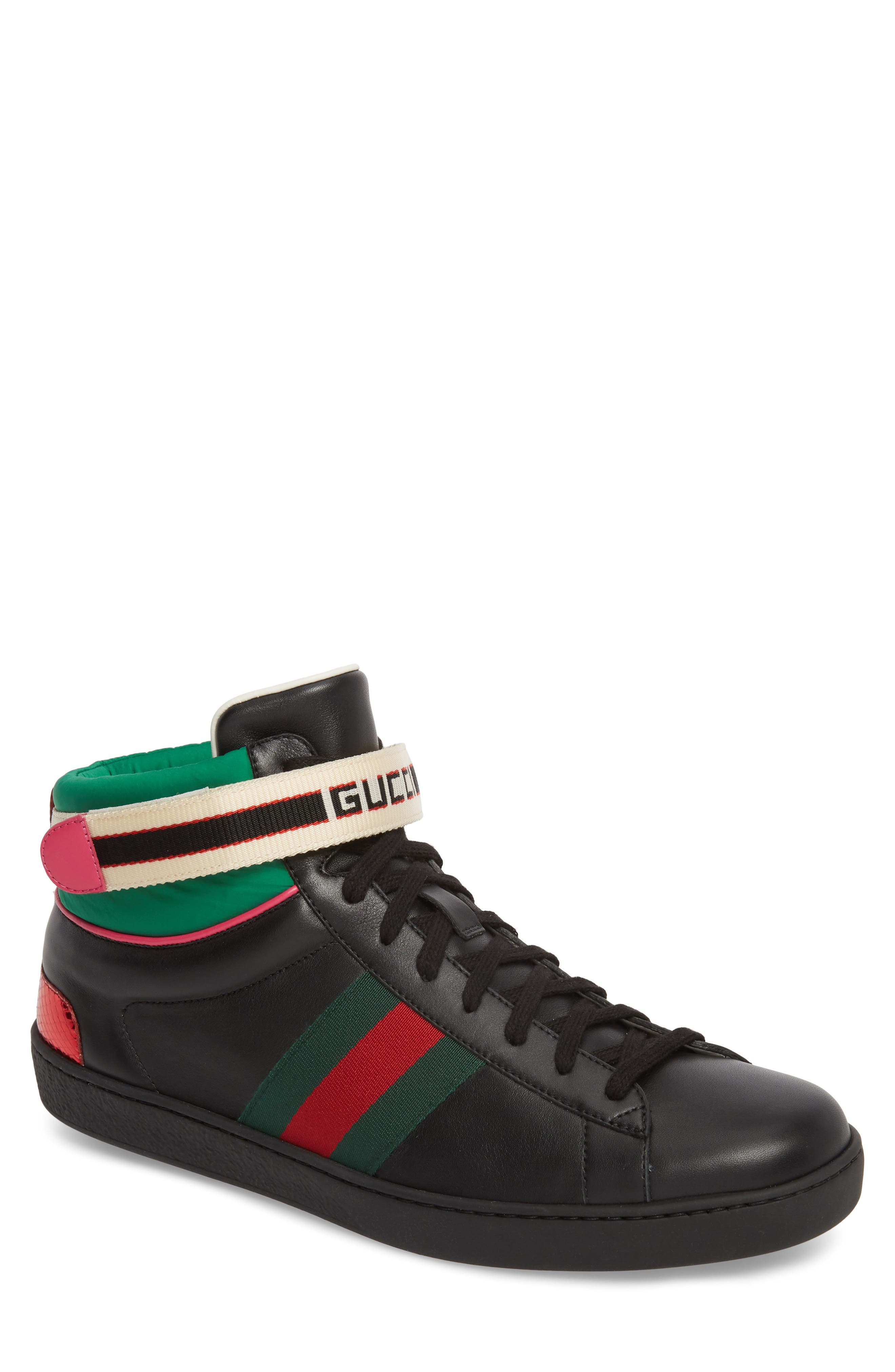 Gucci New Ace Stripe High Top Sneaker 