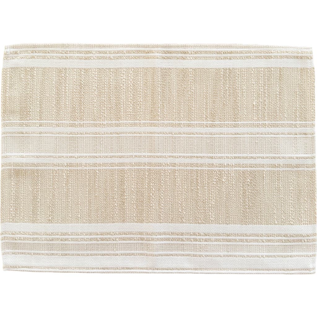 Anaya Beach Club Stripe Indoor Outdoor Placemat In Sandy Beige