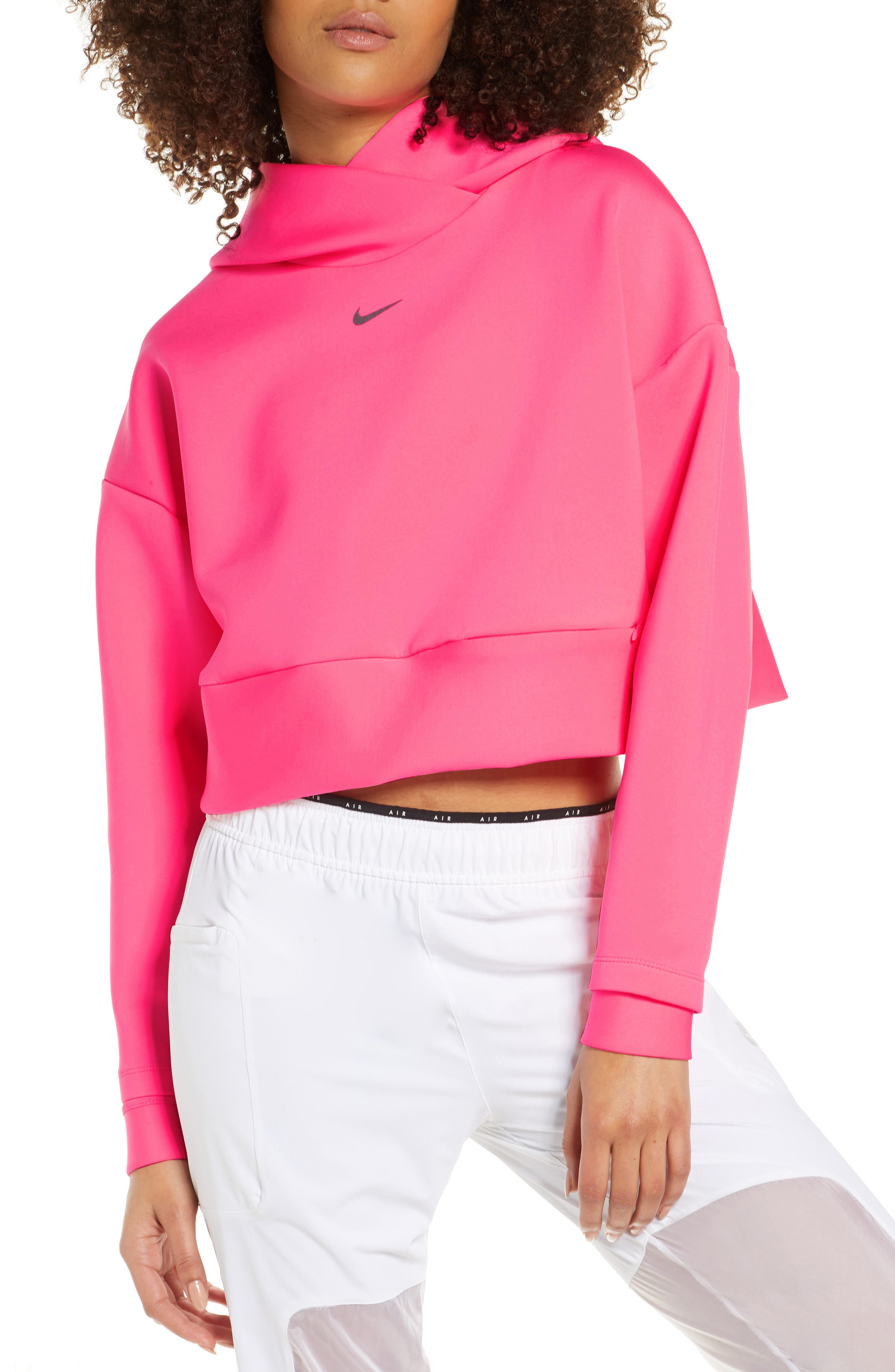 nike pro cropped pullover