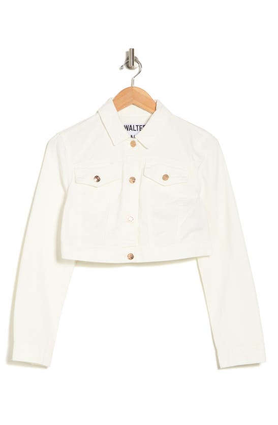 Shop Walter Baker Tressa Crop Denim Jacket In White