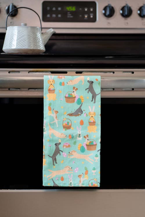 Puppington Dog Kitchen Towels In Egg Hunt Hounds