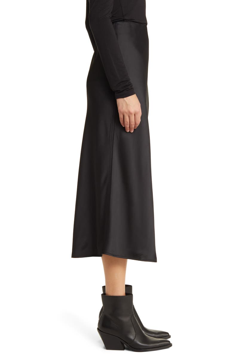 Bias Cut Satin Midi Skirt