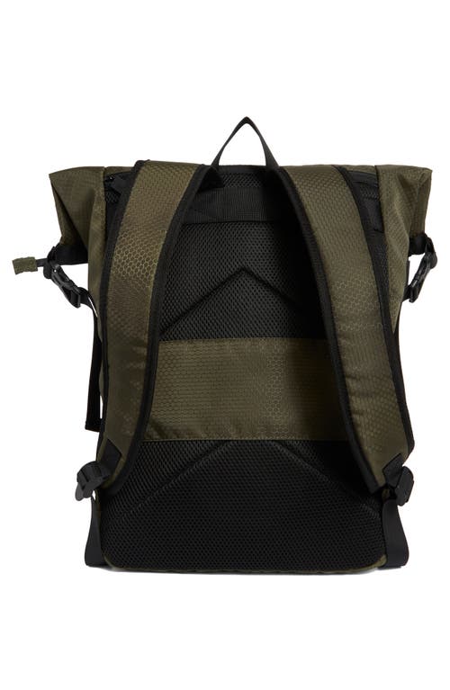 Duchamp Ripstop Rubberized Rolltop Backpack In Green Taupe