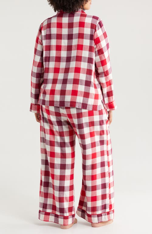 Shop Nordstrom Plaid Cotton Blend Flannel Pajamas In Red Multicheck