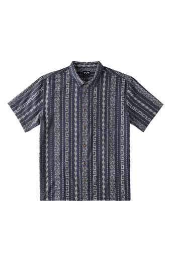 Lucky Brand Stripe Short Sleeve Linen & Cotton Button-up Camp Shirt In  Natural Stripe