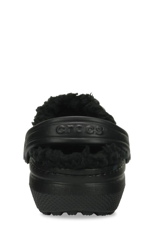 Crocs Kids' Classic Faux Fur Lined Clog In Black/black