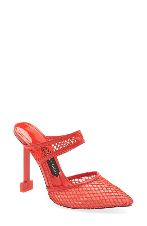 JESSICA RICH Ysabelle Fishnet Pointed Toe Pump in Red