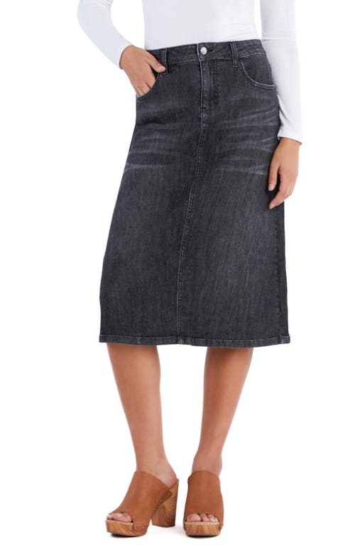WASH LAB DENIM WASH LAB DENIM SLICK DENIM MIDI SKIRT