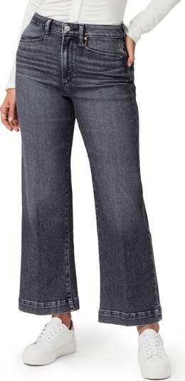 PAIGE Women's Knockout Jolene Jeans - Ultra High Rise Straight Leg, Curvy Fit, Light Wash