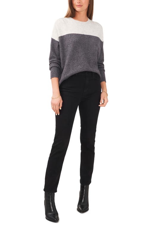 Vince Camuto Extended Shoulder Colorblock Sweater In Med Hthrgrey