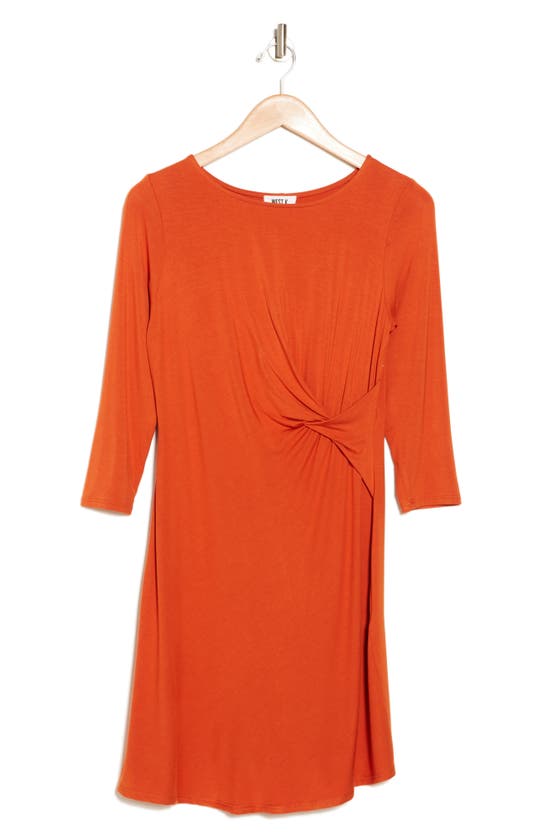 Shop West K Side Twist Dress In Burnt Orange