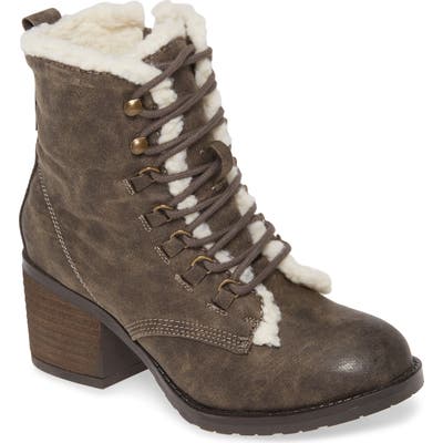 Mia Lars Faux Shearling Bootie- Brown