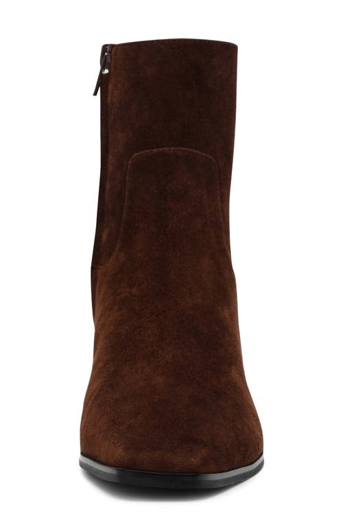 Shop Steve Madden Dusty Bootie In Chocolate Brown Suede