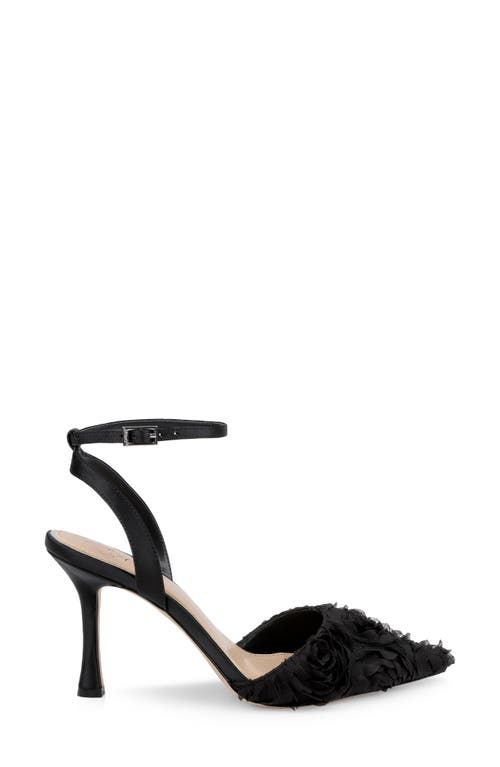 Jewel Badgley Mischka Shannon Pointed Toe Ankle Strap Pump In Black/black