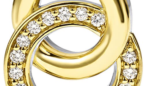 Lagos Signature Caviar Two-tone Interlocking Diamond Drop Earrings In Two-tone
