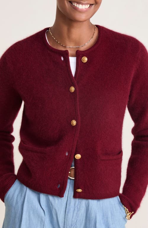 Shop Vineyard Vines Merino Wool & Fox Hair Cardigan In Crimson