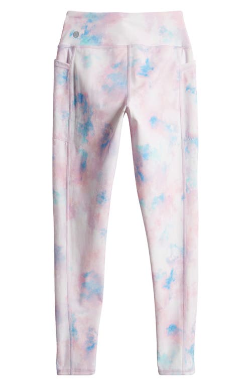 Shop Zella Girl Kids' Favorite High Waist Pocket Leggings In Pink Galactic Clouds Print