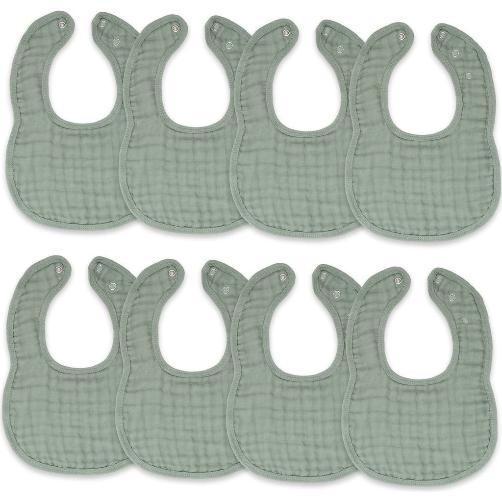 Comfy Cubs Muslin Bibs In Fern